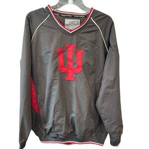 NWT Campus Heritage IU Indiana Hoosiers Gray Pullover Crew V Neck Vent Mens Sz S